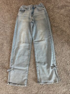 Levi's Light Blue Straight-Leg Jeans with Ankle Ties